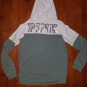 PINK crossneck bling hoodie